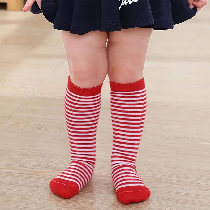 American Trends Kids Toddler Soccer Socks Youth Baseball Softball Football Socks Knee High Accessories for Girls