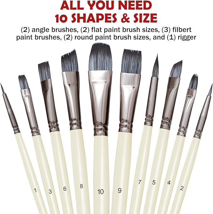 DUGATO Artist Paint Brushes Set 10pcs - Image 2