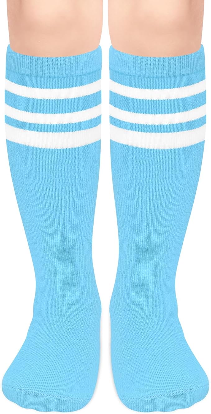 Olreco 1 Pack Toddler Kids Youth Soccer Socks Girls Boys Baseball Socks Youth Knee High Softball Football Accessories Cotton