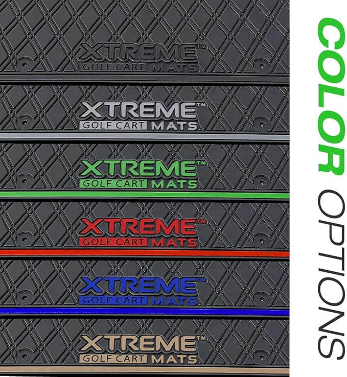 Xtreme MATS Golf Cart Floor Mat for Rear Seat Kits & Backward Facing Foot Rests - Fits Select ICON Backseat Kits (2021+) - Beige Trim