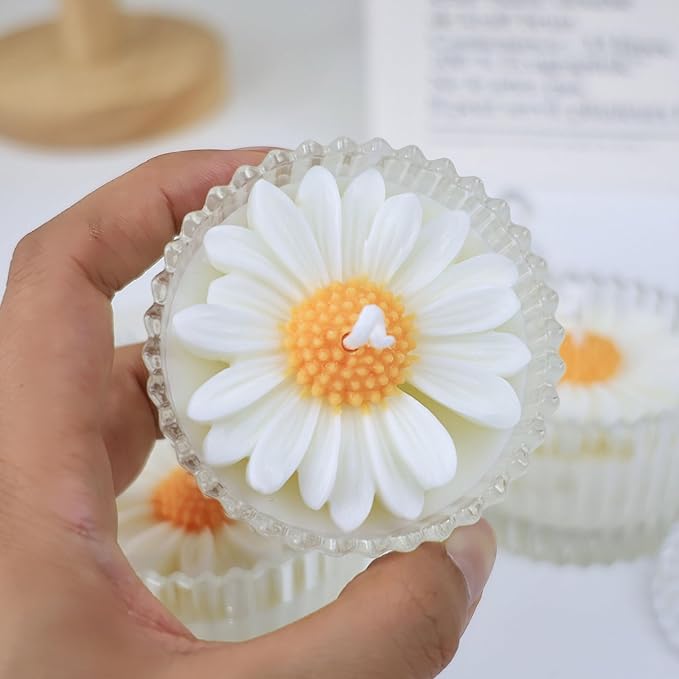 Daisy Candle Mold 2pack, Daisy Silicone molds - Image 4