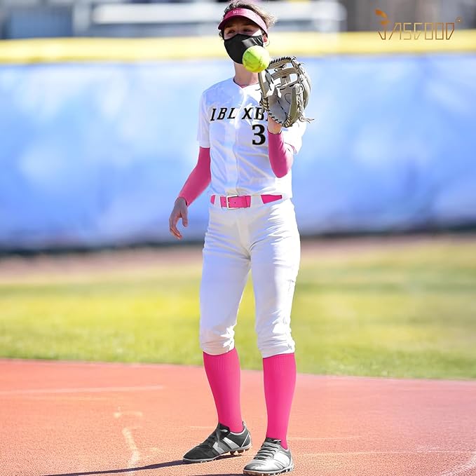 Baseball Socks and Belt for Youth Adult Softball Socks Combo Elastic Waist Belt for Men Kids Boys Girls Women JASGOOD