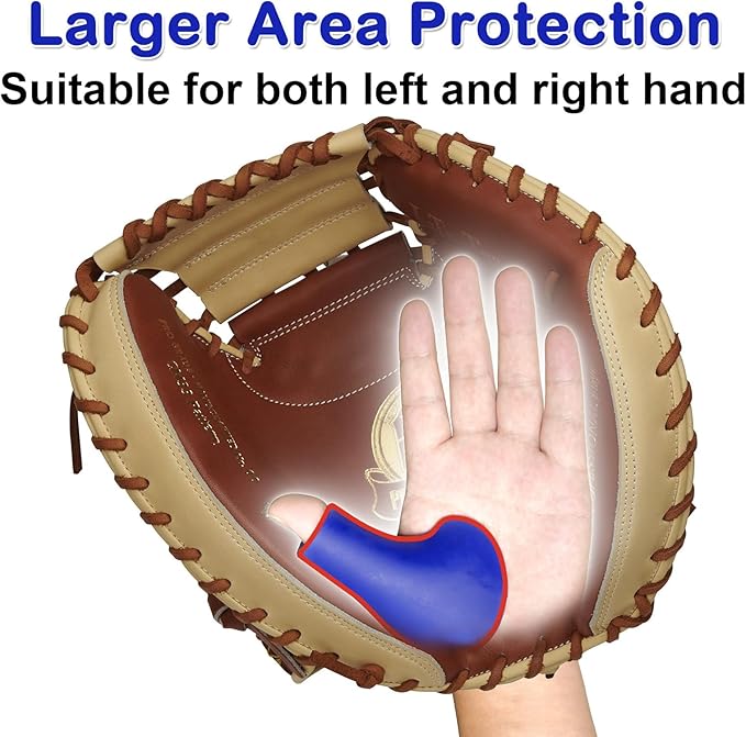 MIPREZT Catcher's Thumb Shield Baseball Thumb Guard 2 Size (Adult & Youth) Baseball & Softball Catchers Thumb Protector for Baseball Catcher Gear Training Aid Catcher Accessories Reduce Sting