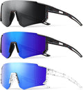 3PACK Kids Sunglasses Youth Baseball Sunglasses for Boys Girls Age 4-12,Softball Sports Cycling Goggles UV Protection
