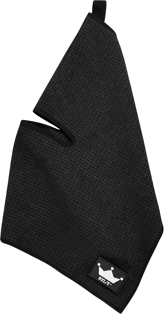 RYL/T Magnetic Golf Towel with Center Cut and Loop Attachment, Strong Magnet Attaches to Anything Metallic, Perfect Golf Bag or Cart Accessory