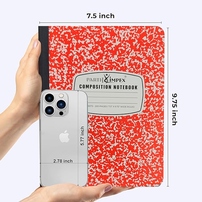 PARTH iMPEX 12 Pack Bulk Composition Notebooks Wide Ruled, 200 Pages, 9-3/4 x - Image 2