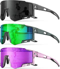 Kids Sunglasses Youth Baseball Sunglasses for Boys Girls Age 6-14 Sports UV400 Protection SunGlasses 3 Pack