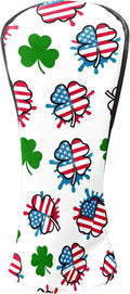 Golf Headcovers Fits Driver Hybrid Fairway 3/5 Wood, Waterproof PU Leather Golf Club Protector, Ideal Sports Accessories & Golfer Gift Colorful Geometry