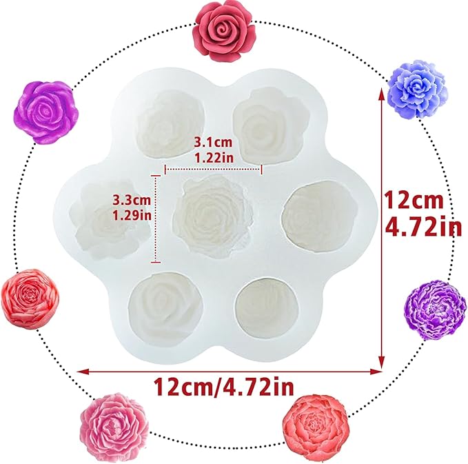 7 Sets Flower Candle molds, 3D Valentin e's Day Mold - Image 2