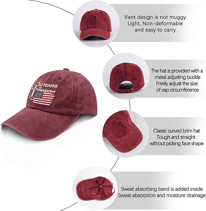 US 250th Anniversary Hat, Patriotic Embroidered Cap, 1776-2026 Freedom Celebration, 250 Years American History Gift Patriots