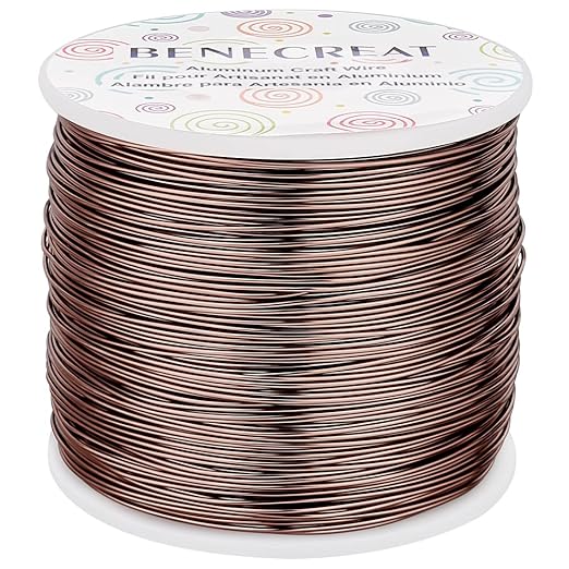 BENECREAT 20 Gauge 770FT Brown Aluminum Wire Anodized Jewelry Craft Making by BENECREAT