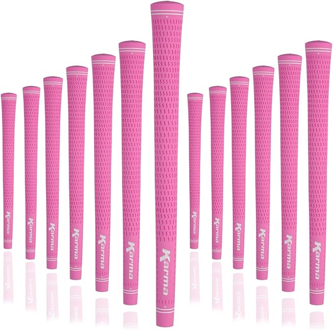 Karma Velour Golf Grips for Men, Women, Juniors | Undersize, Standard, Midsize, Oversize, & Jumbo | 6 Colors | Choose Single, 9, 13 Pack or Golf Club Grip Kit
