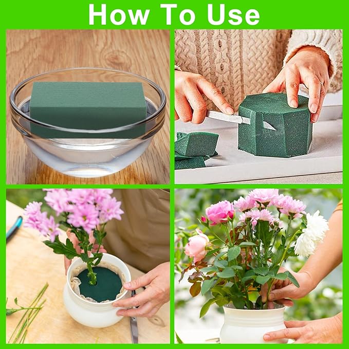 CCINEE 3 Pcs Floral Foam Bricks, Mini Florist Flower Foam Green Blocks Supplies - Image 4
