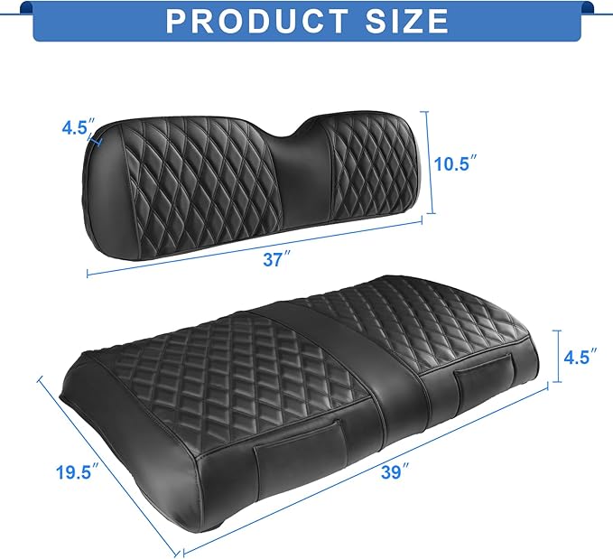 Golf Cart Seat Covers EZGO RXV,Grand Appearance, Easy Installation, Durable Quality, New Appearance,Golf Cart Seat Covers Fit RXV Front Seat,2 Convenient Pockets