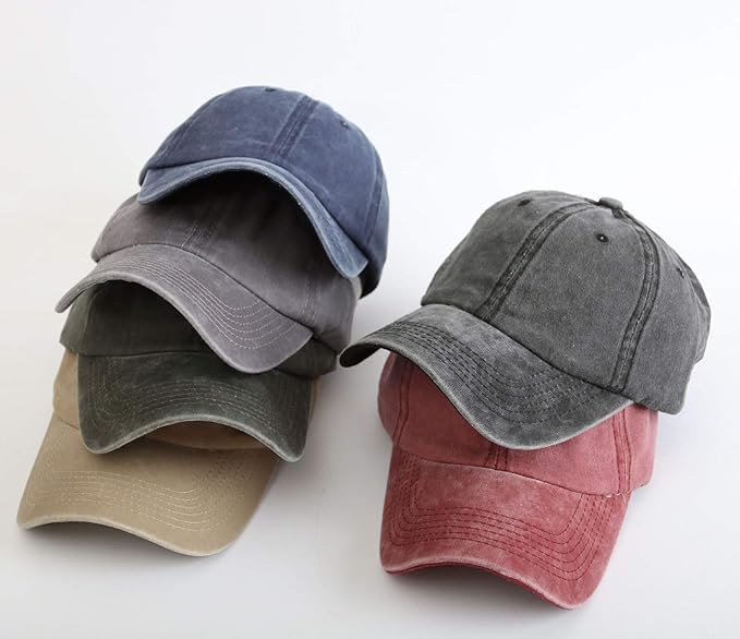 Criss Cross Hat Washed Distressed Baseball Cap Ponytail Hat High Messy Bun Ponycap for Women