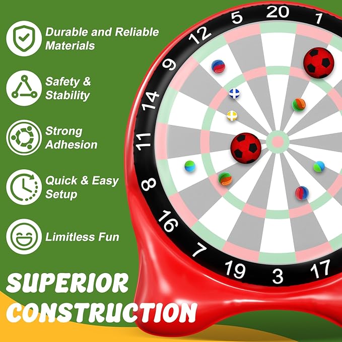 Inflatable Soccer Dart Board, Giant Kick Darts, Indoor Outdoor Lawn Yard Games - Image 5