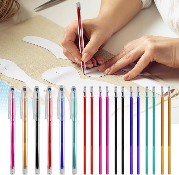 24pcs Heat Erasable Pens for Fabric, Fabric Pens for Sewing Erasable for by YFANITI