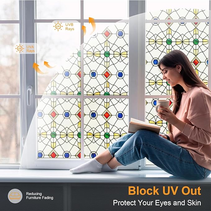 3D Stained Glass Window Film, Decorative Window Privacy Film - Image 4
