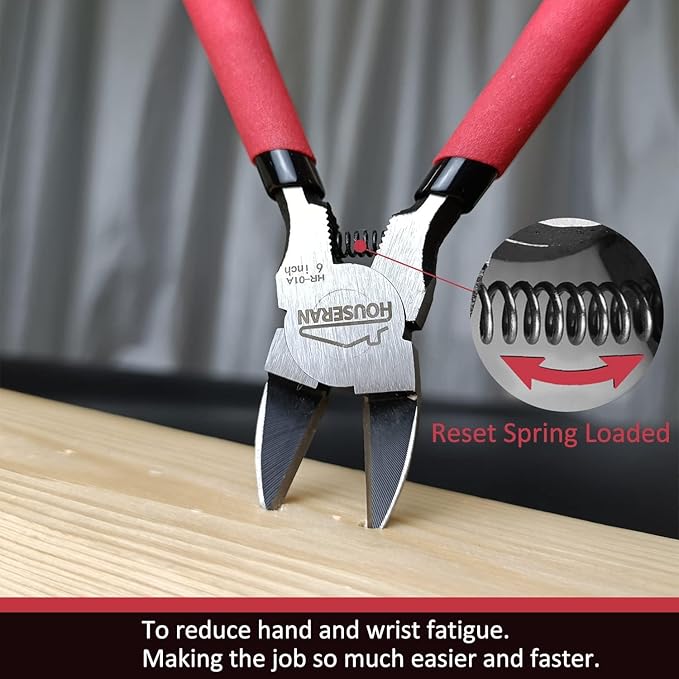 Wire Cutters 2 PACK, 6 inch Wire Cutter Set, HOUSERAN Side Cutters Flush Cut - Image 3