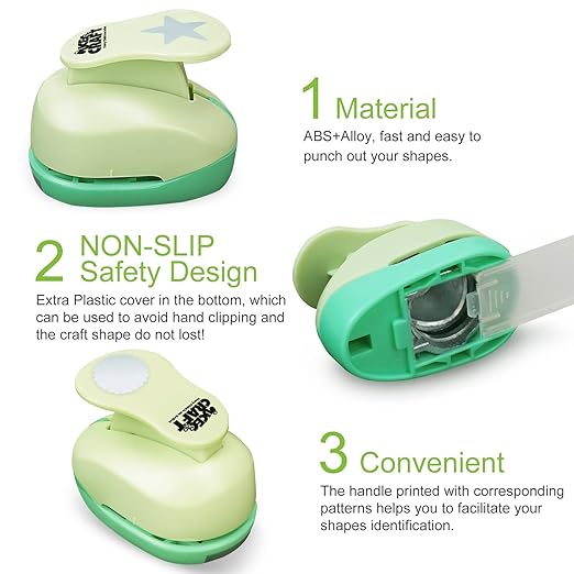 UCEC Hole Punch 1 Inch Craft Hole Punch Shapes, 36 Pieces Hole Puncher - Image 7