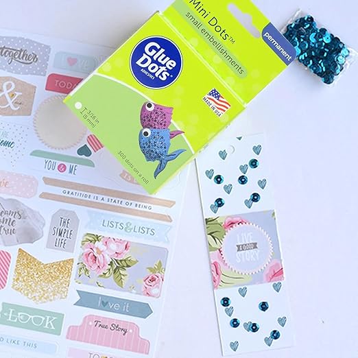 Glue Dots, Mini Dots, Double-Sided, 300 Dots, DIY Craft Glue Tape, Sticky - Image 6