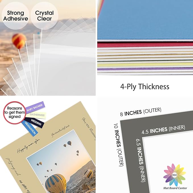 Mat Board Center, 8x10 for 5x7 Mix Color Picture Mat Sets - Image 4