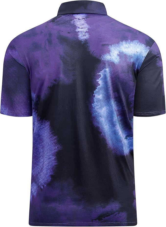 Damipow Premium Golf Shirts for Men Dry Fit Performance Polo Short Sleeve Collared Shirt