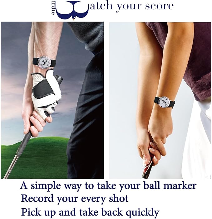 Golf Ball Marker with Golf Stroke Counter Bracelet, Birdie Ball Marker, Golf Accessories for Men and Women, Golf Gifts for Men and Women