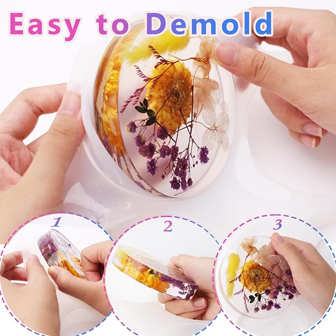 Resin Coaster Molds, 6-Cavity Silicone Coaster Molds - Image 4