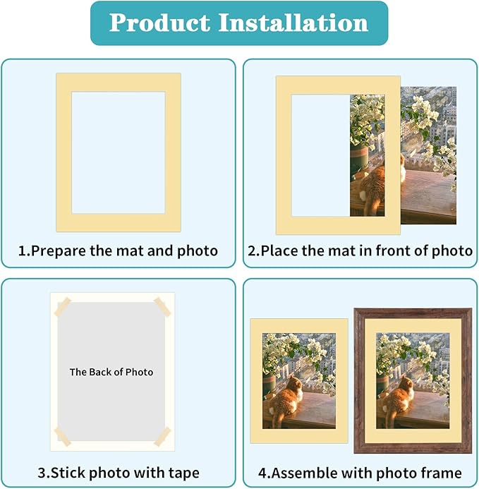 ZBEIVAN 12 Packs Mixed Colors 11x14 Picture Frame Mats - Image 4