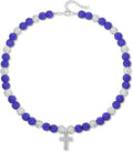 QINJIEJIE Baseball Necklace for Men Glitter Bling Rhinestone Beaded Collection Necklace for Women 16/18in Inspired Sports Jewelry Baseball Chain Cool Gifts for Baseball Players Team Lovers