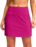 Women's Golf Skirts Skort 4 Side Pockets High Waisted Stretchy Tennis Skirt with Short Athletic Casual