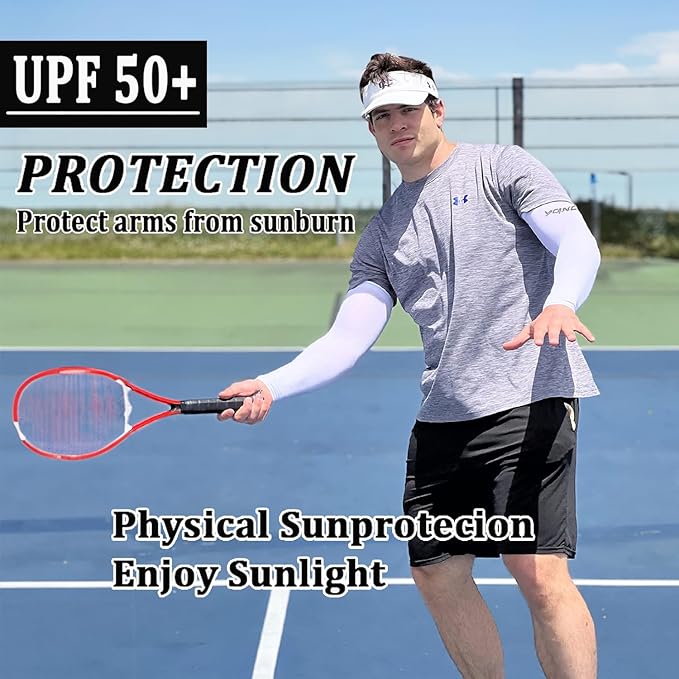 YQXCC 4 Pairs Arm Sleeves, Cooling UV Sun Protection Sports Compression Sleeves for Men Women, Golf Basketball Arm Sleeves