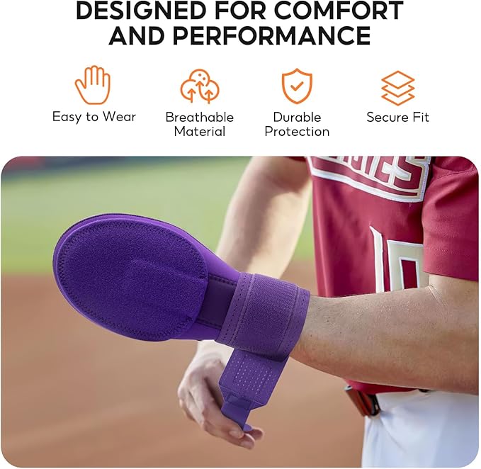 Baseball Sliding Mitt, Youth Ages 6-12 & Teens Adults 12+, Sliding Glove Hand Guard for Baserunning, Hard Shell Ambidextrous Left/Right, Baseball/Softball Compatible, Drip Style