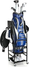 Mythinglogic Golf Storage Garage Organizer, Golf Bag Storage Stand and Other Golfing Equipment Rack, Extra Storage Rack for Golf Clubs