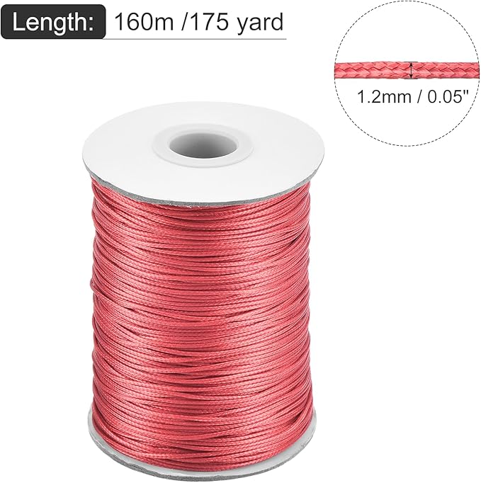 MECCANIXITY Waxed Cord 1.2mm Waxed Polyester Cord 175 Yard Wax String - Image 2