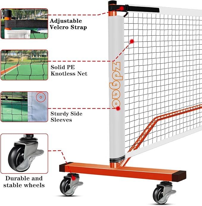 Zdgao Pickleball Set with Net for Driveway, 22 FT Regulation Size Pickle Ball - Image 3