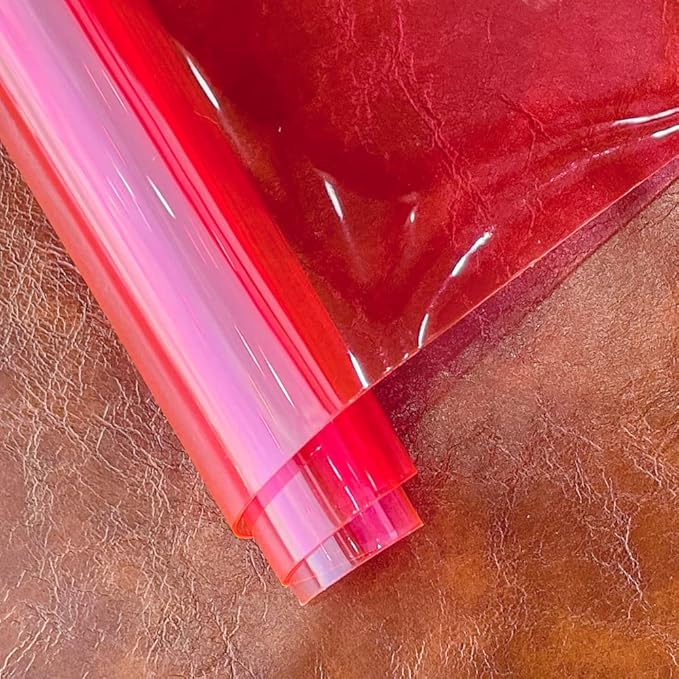 HYANG Dark Hotpink Transparent PVC Super Clear Holographic Vinyl Faux Leather - Image 3