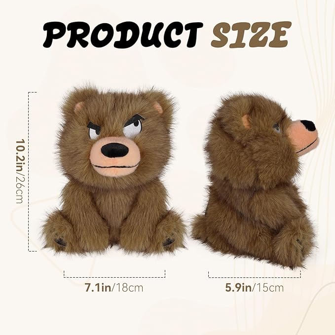 Brown Bear Golf Headcover Ultra Soft Plush Animal Funny Golf Club Head Cover for 460cc Driver, Cute Cartoon Bear Golf Accessories Gift for Men Women Golfers