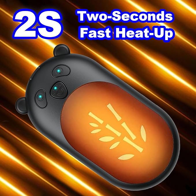‎Hand Warmers 2 Pack,Hand Warmers Rechargeable 6000mAh 20Hrs Long Safe Heat AI Smart Chips,Portable Pocket Heater,Gifts for Birthday,Outdoor,Golf,Hunting,Camping Accessories