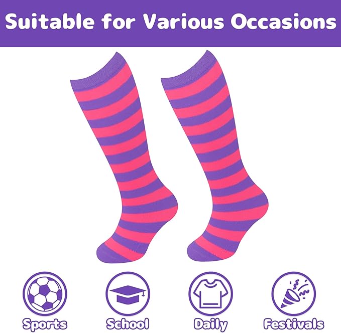 Olreco 1 Pack Toddler Kids Youth Soccer Socks Girls Boys Baseball Socks Youth Knee High Softball Football Accessories Cotton