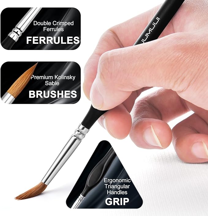 Kolinsky Sable Watercolor Brushes, Nail Art & Models - Image 3