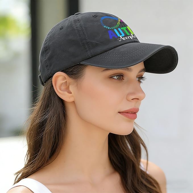 I'm a Pround Autism Uncle Baseball Cap for Mens Fashion Washed Distressed Baseball Caps