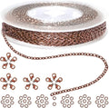 Jishi 33ft Link Cable Chain Roll 2mm, Copper Plated Iron Metal Rolo Necklace by Jishi