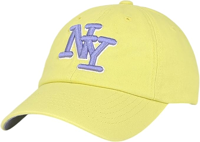 NY 3D Embroidered Cotton Dad Hat – New York Baseball Cap, Adjustable Metal Buckle Strap, Unstructured Low-Profile Style