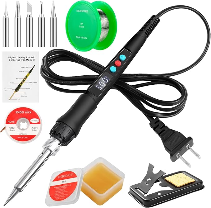Soldering Iron Kit, 100W LED Digital Solder Gun kits by Q-MINGSoldering