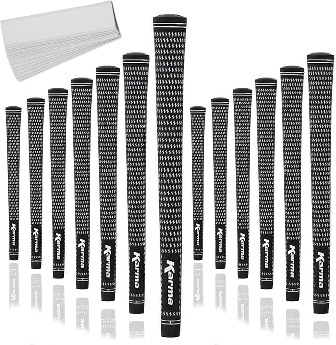 Karma Velour Golf Grips for Men, Women, Juniors | Undersize, Standard, Midsize, Oversize, & Jumbo | 6 Colors | Choose Single, 9, 13 Pack or Golf Club Grip Kit