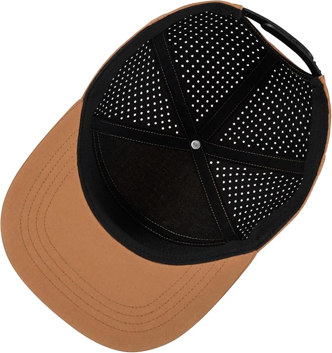 FEINION Men Flat Brim Adjustable Performance Hat Snapback Laser Perforated Baseball Cap