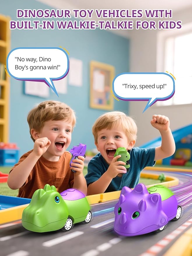 Dinosaur Walkie Talkies for Kids Rechargeable, Dino Toy Cars for Boys & Girls - Image 2
