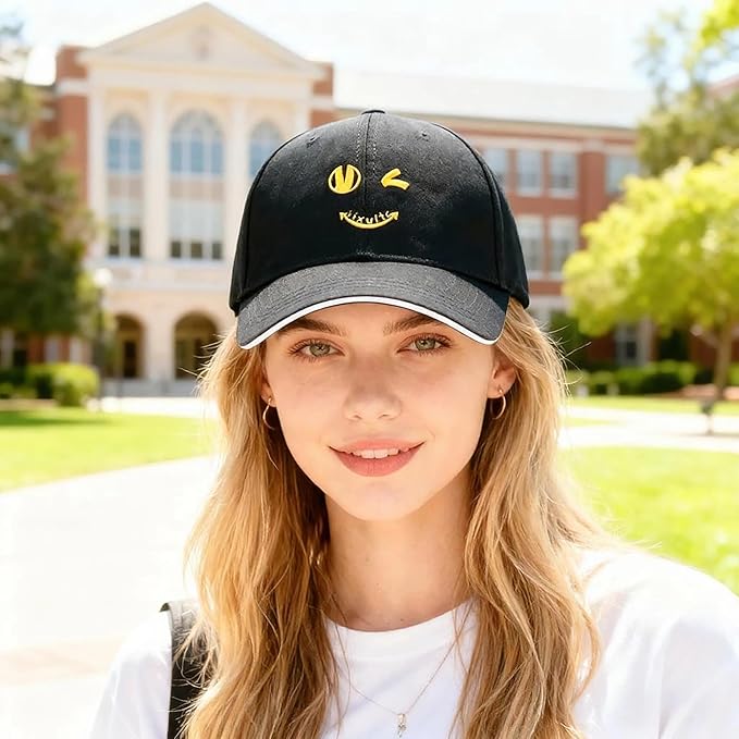 Embroidered Baseball Cap for Men Women, Breathable Cotton Adjustable Hat, Various Patterns for Casual Daily Outfits